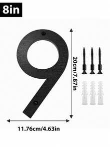 1 Pack House Numbers For Outside, Modern Floating House Number , For Outdoor Mailbox Yard Home Wall Door Garage Gate Decor, Coated Black, For 911 Visibility Signage With Nail Kits Christmas Decoration,Home Decor - Texture - View 22
