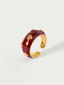 Glisma Nhẫn đơn nữ, Cao cấp/Cổ điển/Sang trọng, Mạ vàng 18K, Quyến rũ/Cổ điển, Dành cho Mẹ/Phụ nữ/Cô gái/Mẹ, Mùa hè/Đi biển/Dạ hội/Tiệc tùng, Nhiều lớp/Đá quý/Hạt cườm/Pha lê - Đỏ - Xem 4