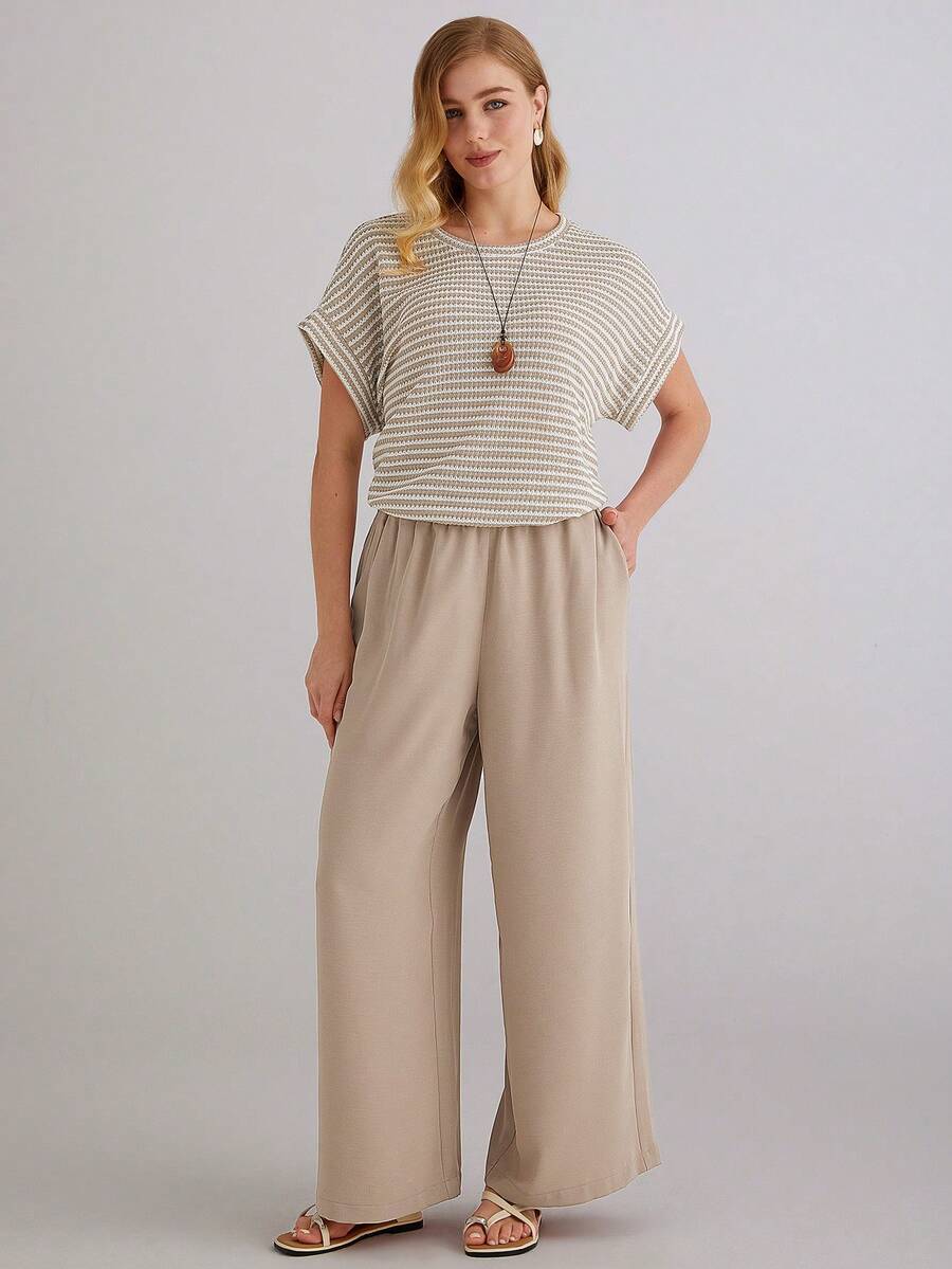 Parysyn 大号梭织休闲夏季两件套