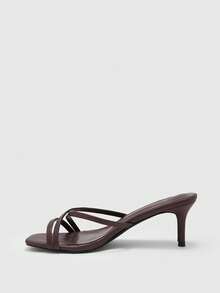 CUCCOO BIZCHIC 女士方头高跟鞋，优雅、甜美、浪漫，女士凉鞋，露趾鞋，适合下午茶、约会、时尚派对、工作装扮，风格优雅，百搭，万圣节适用 - 咖啡棕 - 查看 10