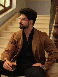 DAZY Loose Fit Brown Satin Fabric Blazer Jacket For Men, Suitable For Party Wear, Spring/Autumn - Coffee Brown - View 5