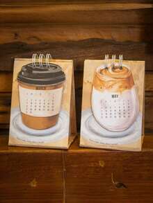 Zazumi 2026迷你桌面日历 咖啡主题计划本，每日金句，办公桌收纳整理，节日生日礼物推荐，必备单品 - 彩色 - 查看 7