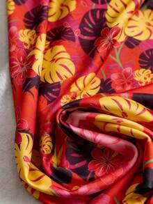 DreamSkyne Đầm nữ cỡ lớn dây mảnh in hoa, buộc dây vai, xẻ tà. - trái cam - Xem 6