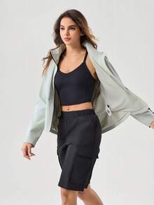 OutZeal 女士防水防风反光连帽户外夹克 徒步露营 - 綠色 - 查看 11