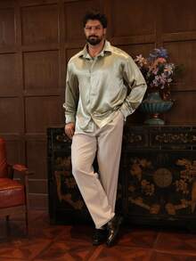 DAZY Men's Solid Green Casual Party Shirt, Spring/Summer - Green - View 3