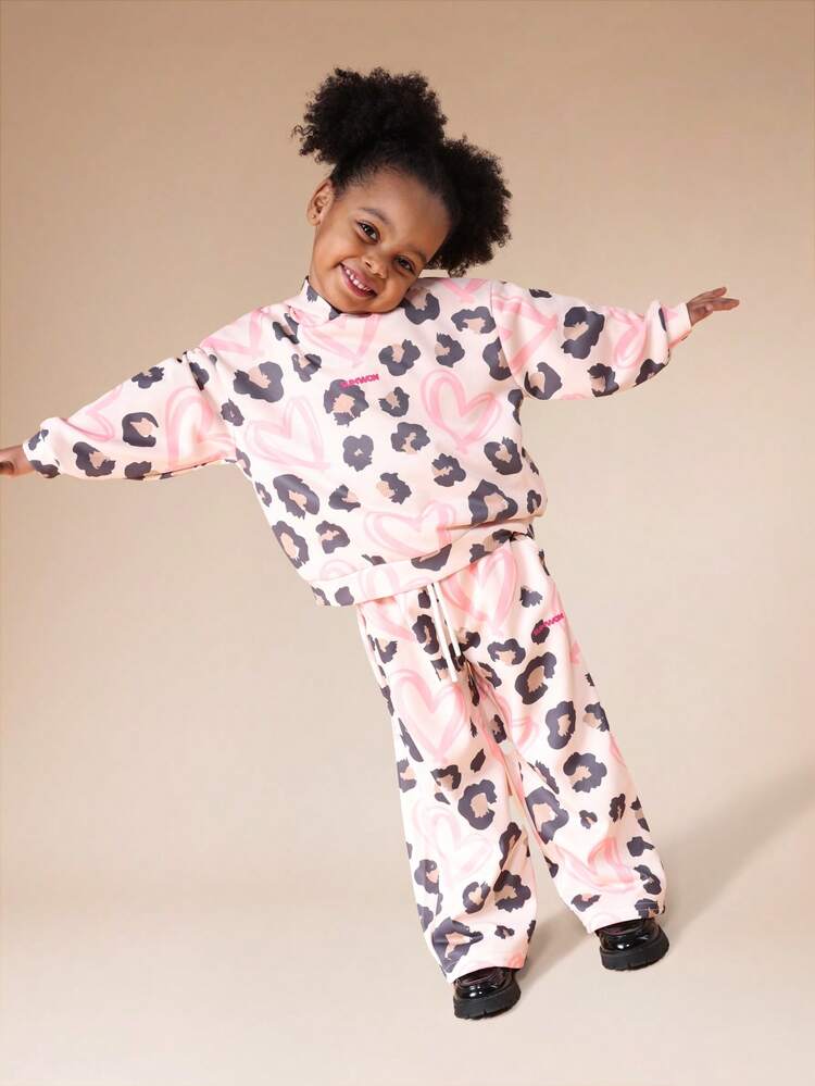Leopard Print Hoodie And Jogger Set