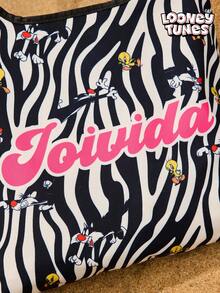 LOONEY TUNES X Joivida Bolsa de lona de 8 onzas 100% poliéster - Bolsa de compras duradera, ligera y reutilizable - Multicolor - Ver 3
