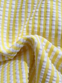 Swim Mod Áo tắm liền thân ngọt ngào dành cho nữ, phối màu sọc, chất liệu đặc biệt, viền bèo nhún, kiểu dáng dự tiệc bể bơi, mùa xuân/hè. - Màu vàng - Xem 6