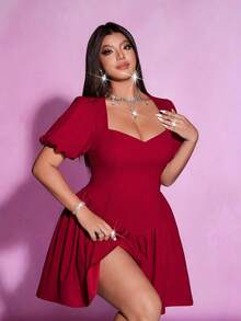 Viva Relle Đầm ngắn hở lưng hình trái tim màu đỏ, thích hợp cho tiệc Valentine. - Màu Đỏ Sâu - Xem 4