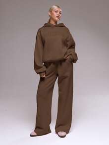 MUSERA Áo hoodie rộng thùng thình thêu họa tiết, áo khoác thể thao chỉ gồm áo mùa đông, dễ thương, thoải mái, màu sơn anh đào, mùa xuân hè, kỳ nghỉ. - Màu nâu Sô-cô-la - Xem 6