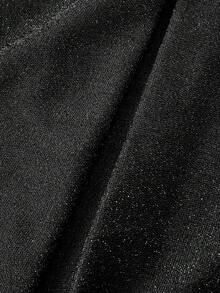 SHEIN MOD 大码红黑格子百褶低腰迷你裙，配两条皮带，适合度假穿着，女士服装 - 黑色 - 查看 4