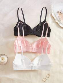 3件套女士简约休闲聚拢文胸套装 - 彩色 - 查看 2