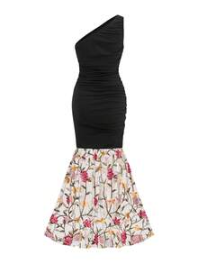 Ellevyn 1件装女士黑色针织网眼拼接无袖紧身连衣裙，适合生日、夏季、毕业等场合，也可作为度假服装或黑色正式连衣裙穿着。 - 黑色 - 查看 9
