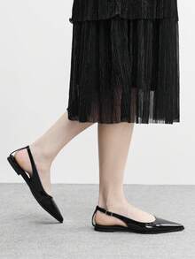 CUCCOO BIZCHIC Women's Pointed Toe Buckle Design Casual Flat Shoes Valentine's Day - Black - View 5