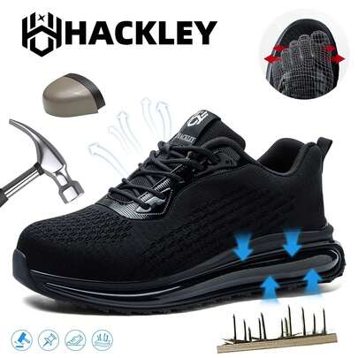 SEGURITO Tenis industriales para mujer,botas de casquillo industrial,zapatillas de trabajo ligeras, zapatillas de malla transpirables,puntera de acero resistente a los impactos, suela resistente a los pinchazos, antideslizante y resistente al desgaste, ajuste cómodo, apto para todas las estaciones, ideal para obras, almacenes situaciones.