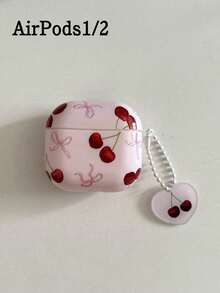 Korean-Style Pink Bow Cherry Earphones, Compatible With Various Wireless Bluetooth Earphones, Fits Most Earphone Cases - Multicolor - View 12