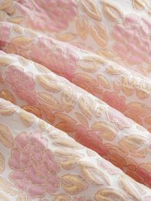 Đầm ngắn tay cổ Peter Pan phối màu, họa tiết hoa jacquard thanh lịch và dễ thương cho bé gái. - Nhiều màu - Xem 8