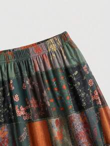 ROMWE PUNK 大码碎花休闲半身裙 - 彩色 - 查看 3