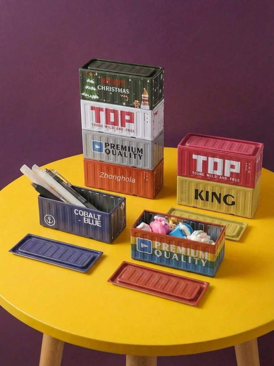 Joivida 适用于客厅、卧室和办公室的收纳盒；创意装饰收纳盒 - 彩色 - 查看 1