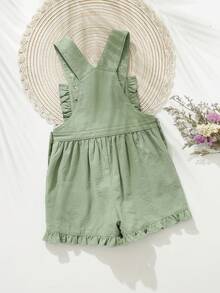 Cozy Pixies Baju Terusan Bayi Perempuan Motif Bunga Bordir dengan Tali Bahu, Serbaguna & Nyaman - Hijau - View 2