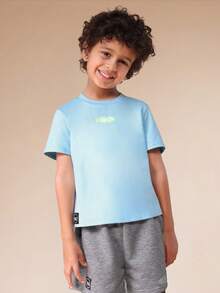 SUMWON Boys Short Sleeve Oshima Tokyo Graphic Tee And Heathered Shorts Summer Co-Ord Set Casual Everyday Outfit - Multicolor - View 3