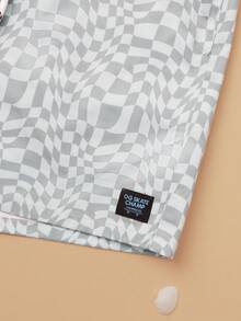 SUMWON 男童同色格纹泳裤，适合沙滩度假、夏季运动穿着 - 薄荷綠 - 查看 3