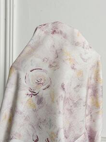 Al Najma Women's Floral Pattern V-Neck Long Sleeve Elegant Arabic Dress - Mauve Purple - View 7