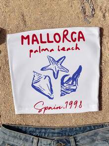 Glimmora Women's Strapless Top / Ocean Print / Beach Vacation Style / Casual Vacation Versatile / Spring/Summer Women's Strapless Tube Top - Multicolor - View 3