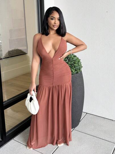 Alexandranx 褶皱前摆连衣裙，适合度假、夏季、春季、浪漫婚礼、毕业典礼、舞会、Dune Daze Ibiza 假日海滩、秋季、夜间外出、婚礼宾客等场合，优雅别致，适合生日、圣诞节、感恩节等场合。