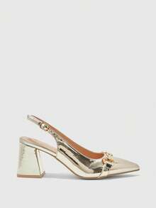 CUCCOO BIZCHIC Giày cao gót đế dày màu đỏ tía dành cho nữ, thiết kế tối giản cổ điển, phù hợp cho đi làm, hẹn hò, dự tiệc, kỳ nghỉ, đám cưới hoặc dịp Giáng sinh. - Vàng chanh - Xem 7