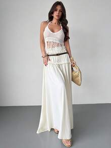 Firerie Women's Elegant Delicate Romantic Valentine's Day White Ruffled Skirt - White - View 1