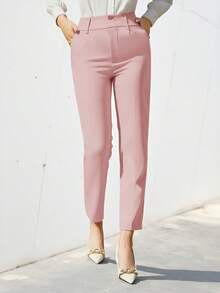 Aveloria Modichic Daily Commuting, Versatile For Leisure, Wide-Leg Style, Suitable For Various Occasions, Women's Straight-Leg Nine-Inch Suit Pants - Baby Pink - View 1