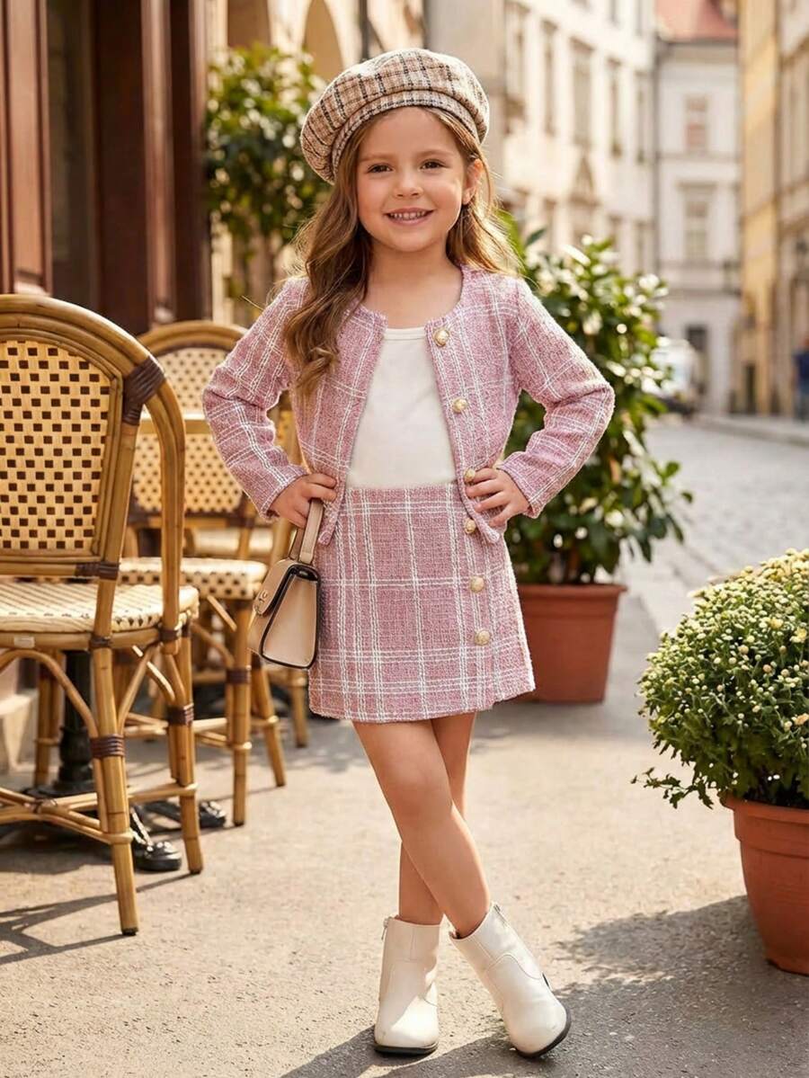 Conjunto de niña elegante - rosa - Ver 1