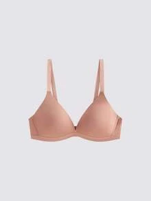 3 Peças Sutiãs Sólidos Sem Arame e Sem Bojo Decote em V Macios para Mulheres - Multicolorido - Visão 10