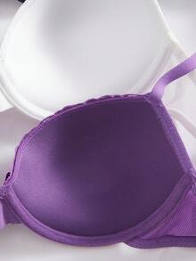 DesireSculpt 3pcs Women's Minimalist Casual Gather Bra Set - Multicolor - View 4