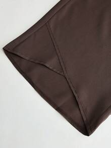 Linhara 大码女式树叶印花圆领短袖休闲衬衫，搭配松紧腰舒适长裤两件套，舒适度假休闲套装 - 彩色 - 查看 3