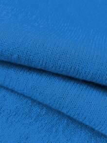 Elamini 女士纯色简约休闲圆领长袖套头毛衣 - 寶藍色 - 查看 7