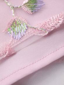 DAZY Abito midi elegante con maniche lunghe e dettagli in pizzo, adatto per matrimoni, feste e occasioni formali - Rosa - Visualizzare 5