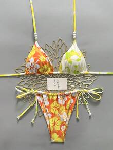Swim Mod Bikini de 2 piezas con estampado colorido para vacaciones y playa, de uso casual - Multicolor - Ver 1
