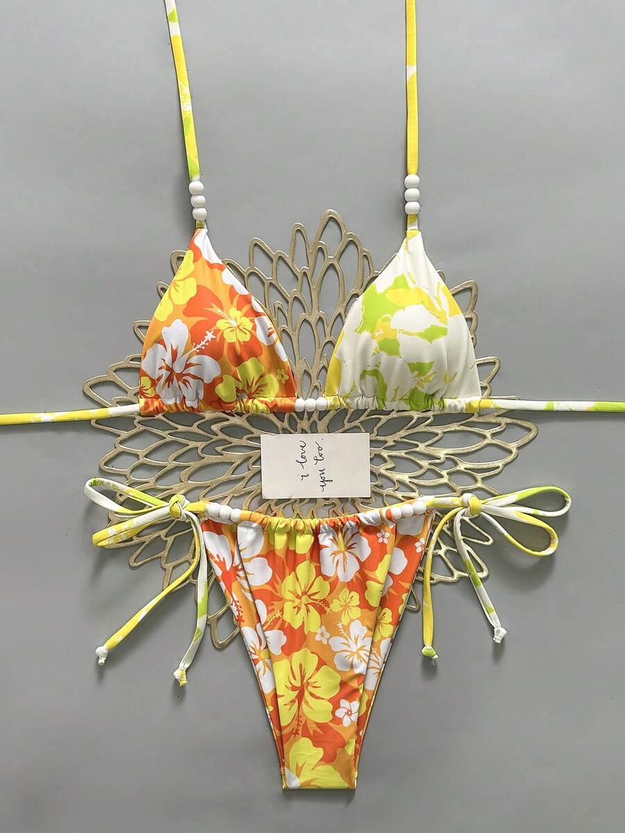 Swim Mod Bikini de 2 piezas con estampado colorido para vacaciones y playa, de uso casual - Multicolor - Ver 1