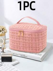 1个化妆包，洗漱包，旅行收纳包，化妆品收纳袋，适合居家、宿舍、旅行，大容量女士化妆包，男士理容包，夏季旅行，度假家居浴室装饰假日化妆品收纳浴室配件 - 彩色 - 查看 10