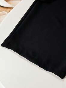 Girls' Sleeveless Ruffled Wide Leg Jumpsuit With Tie Waist, Bow Decor, Summer Outfit - Black - View 6