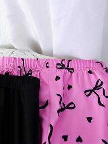 Genkimix Kids 3件套少女休闲百搭新款蝴蝶结印花喇叭裤套装，适合亲子装，适合夏季，适合各种场合。蝴蝶结裤装 - 彩色 - 查看 3