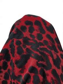 SHEIN EZwear Plus Size Leopard Print Adjustable Waist Dress With Spaghetti Straps, Backless Design And Hidden Zipper, Suitable For Spring/Summer, Summer Dresses - Red - View 7