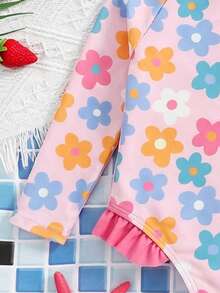 SHEIN 1 pieza Mono de baño cómodo y casual con estampado de dibujos animados lindos y versátil para bebé niño, adecuado para vacaciones, primavera/verano - Multicolor - Ver 6