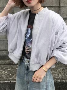 FRIFUL Women's Casual Mesh Decorated Jacket, Spring/Autumn