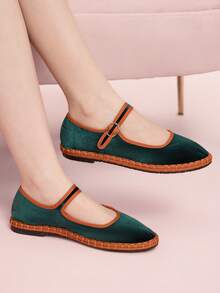 CUCCOO DOLLMOD Giày bệt nữ kiểu dáng thường ngày, đa năng, phù hợp đi làm hàng ngày. - Màu xanh lá cây đậm - Xem 2