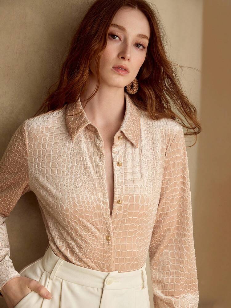 WOMEN'S VELVET ELASTIC BLOUSE, AUTUMN/WINTER