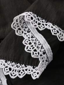 DAZY 2pcs Baby Girls Lace Ruffle Trim Sleeveless Shirt & Pants Set - Grey - View 10