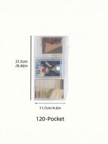 120/240-Pocket Transparent Photo Album - Large Capacity Movie Ticket, Star Card And Postcard Storage.Men's And Women's Multi-Card Business Card Holder Business Card Book Business Star Large-Capacity Card Bag Business Card Storage Book - White - View 7
